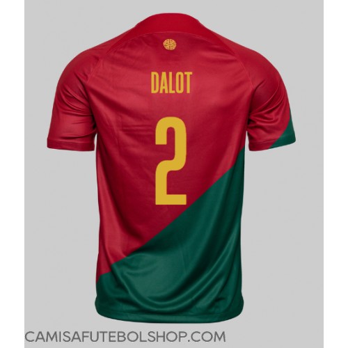 Camisa de time de futebol Portugal Diogo Dalot #2 Replicas 1º Equipamento Mundo 2022 Manga Curta
